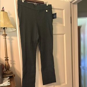 Rafaella Comfort Ankle Dark Green Textured Pants NWT